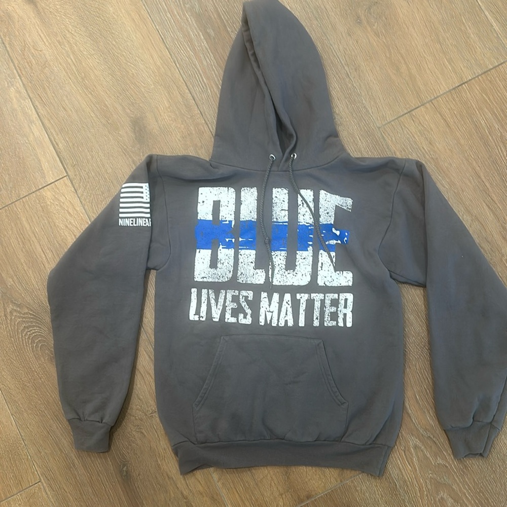 Blue lives matter adult size sweatshirt.